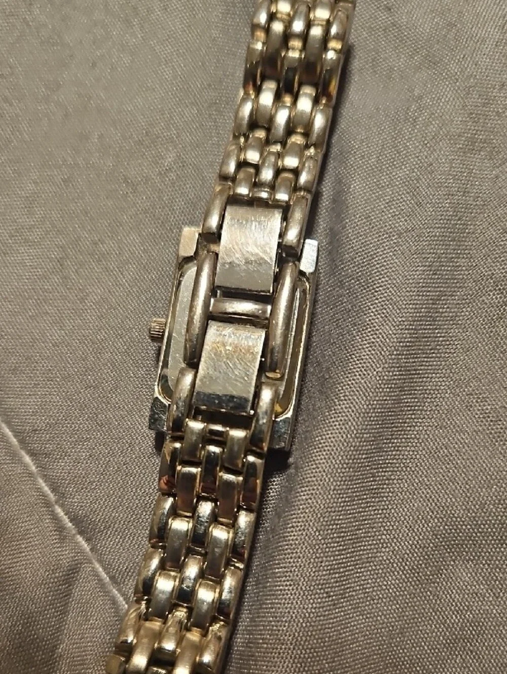 Nine & Co. Women's Silver Tone Bracelet Watch with Black Dial